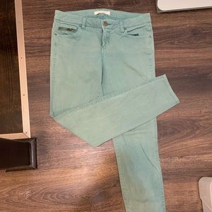 Light green, straight leg jeans